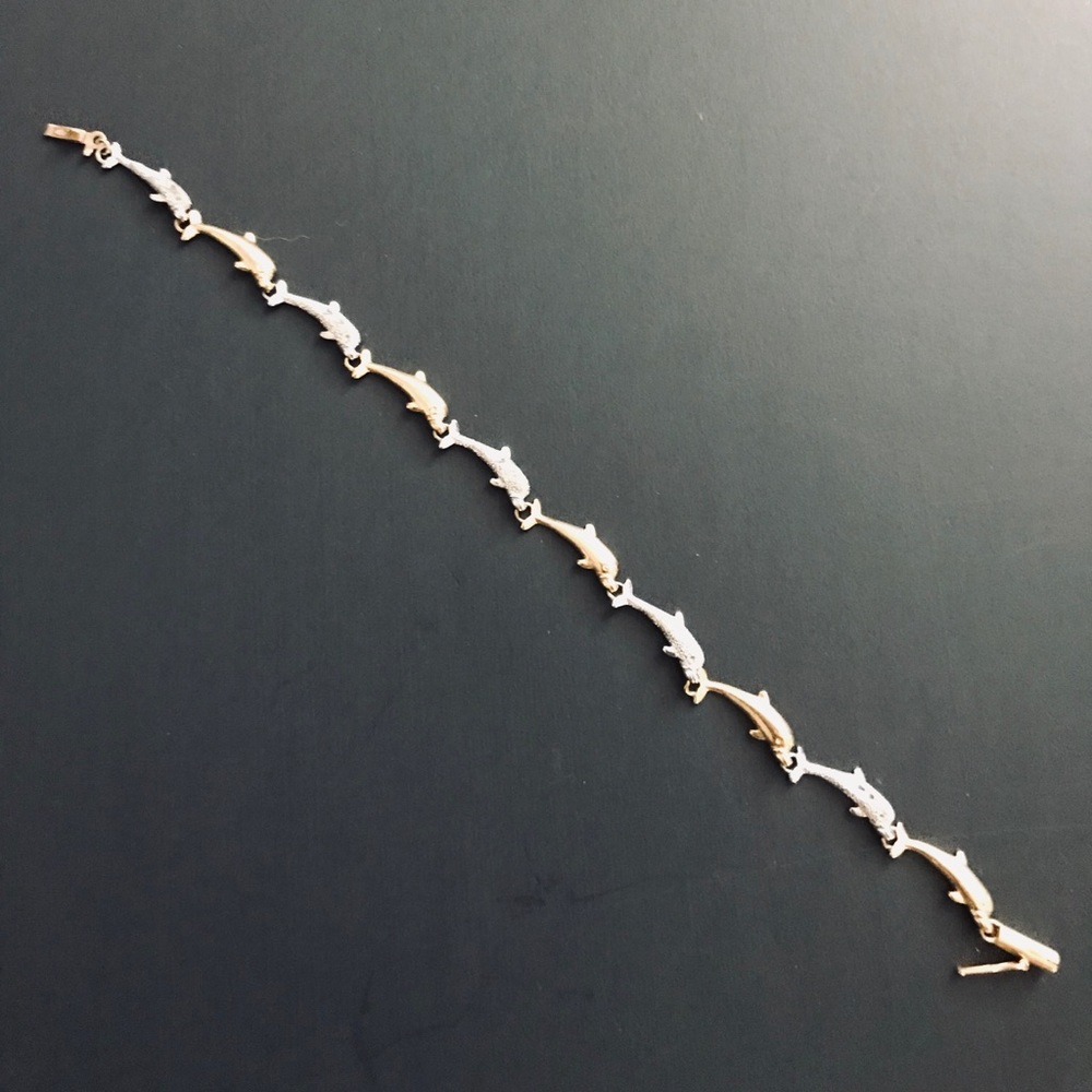 Gold/silver dolphin bracelet